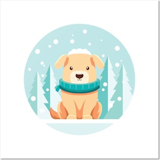 Winter season Dog outdoor Posters and Art